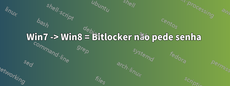 Win7 -> Win8 = Bitlocker não pede senha