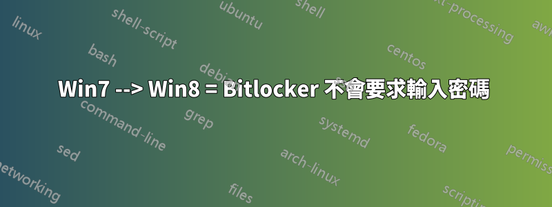 Win7 --> Win8 = Bitlocker 不會要求輸入密碼