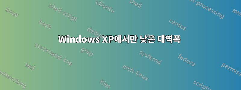 Windows XP에서만 낮은 대역폭