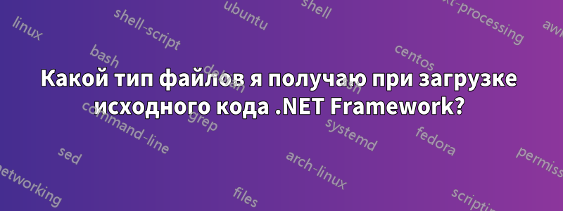 Какой тип файлов я получаю при загрузке исходного кода .NET Framework?