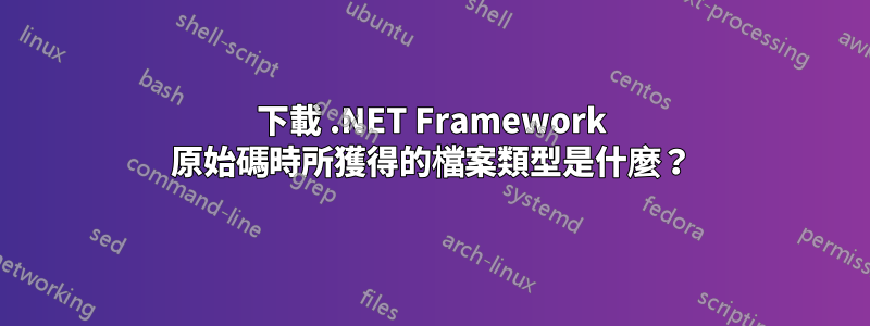 下載 .NET Framework 原始碼時所獲得的檔案類型是什麼？