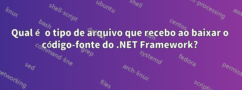 Qual é o tipo de arquivo que recebo ao baixar o código-fonte do .NET Framework?