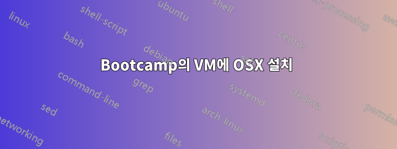 Bootcamp의 VM에 OSX 설치