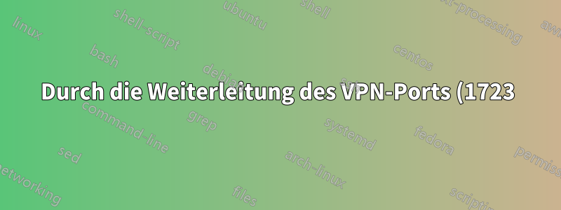 Durch die Weiterleitung des VPN-Ports (1723) wird das Internet auf dem Server deaktiviert