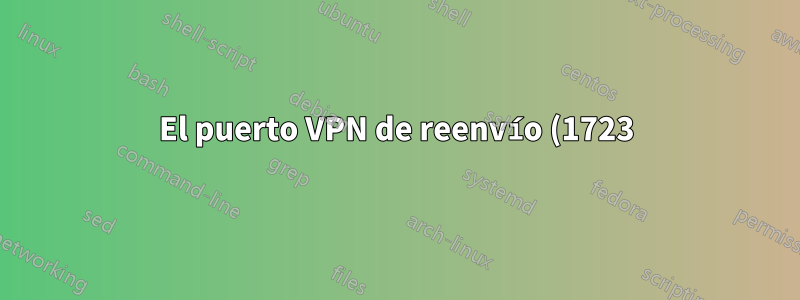 El puerto VPN de reenvío (1723) desactiva Internet en el servidor