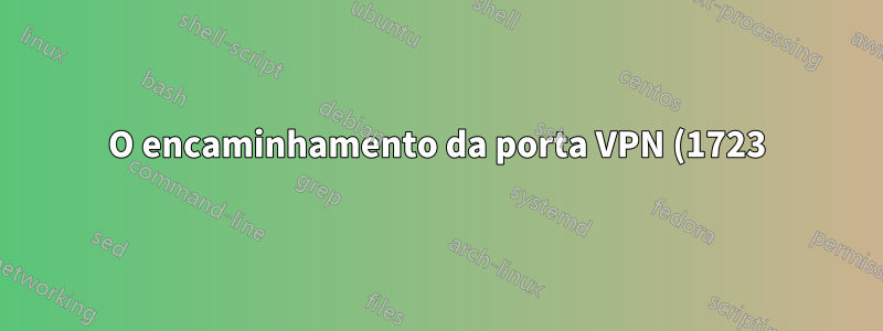 O encaminhamento da porta VPN (1723) desativa a Internet no servidor