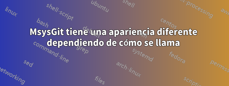 MsysGit tiene una apariencia diferente dependiendo de cómo se llama