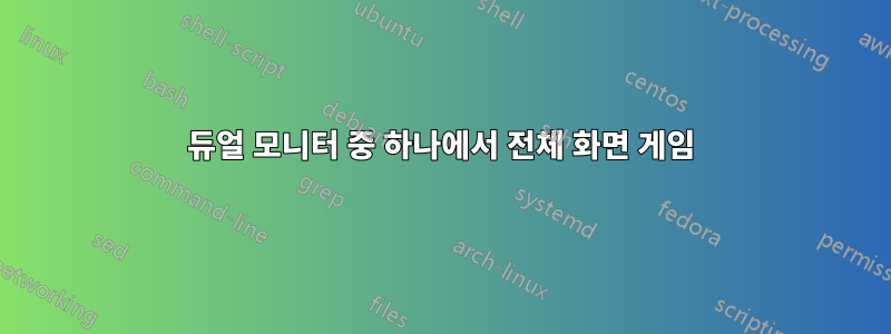 듀얼 모니터 중 하나에서 전체 화면 게임