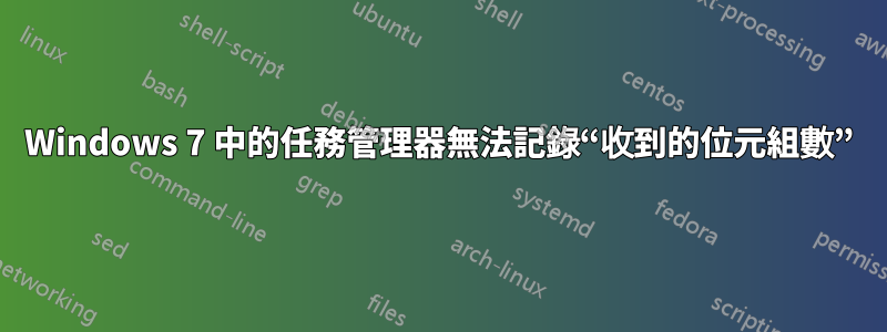 Windows 7 中的任務管理器無法記錄“收到的位元組數”