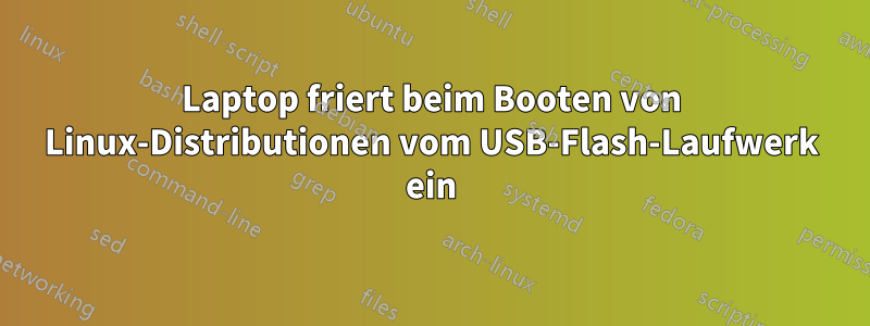 Laptop friert beim Booten von Linux-Distributionen vom USB-Flash-Laufwerk ein