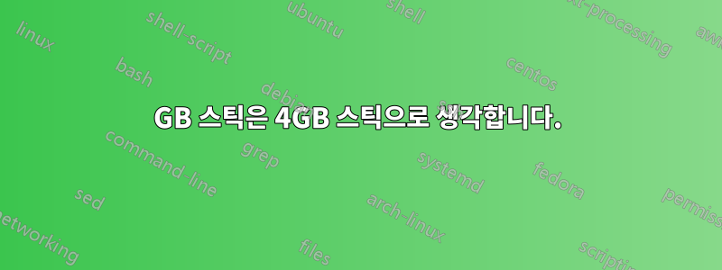 8GB 스틱은 4GB 스틱으로 생각합니다.