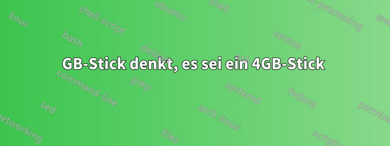 8GB-Stick denkt, es sei ein 4GB-Stick