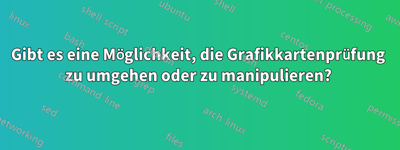 Gibt es eine Möglichkeit, die Grafikkartenprüfung zu umgehen oder zu manipulieren?