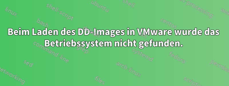 Beim Laden des DD-Images in VMware wurde das Betriebssystem nicht gefunden.