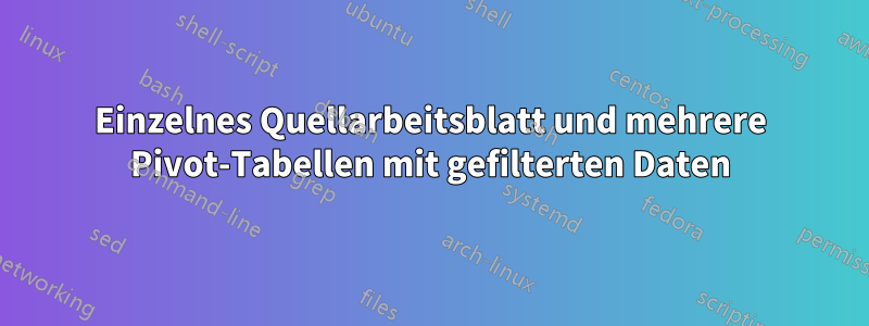 Einzelnes Quellarbeitsblatt und mehrere Pivot-Tabellen mit gefilterten Daten