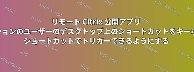 リモート Citrix 公開アプリ セッションのユーザーのデスクトップ上のショートカットをキーボード ショートカットでトリガーできるようにする