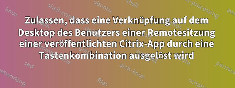 Zulassen, dass eine Verknüpfung auf dem Desktop des Benutzers einer Remotesitzung einer veröffentlichten Citrix-App durch eine Tastenkombination ausgelöst wird