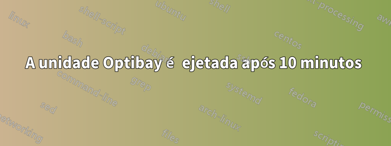 A unidade Optibay é ejetada após 10 minutos