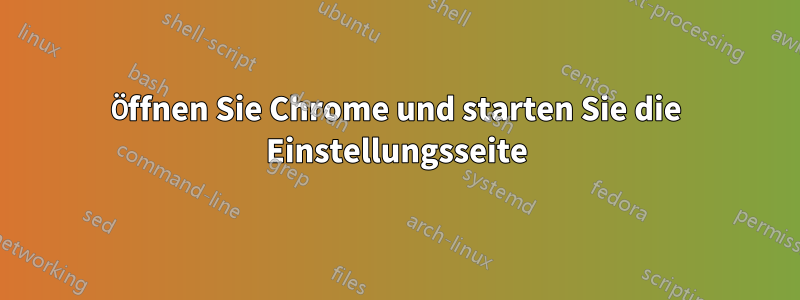 Öffnen Sie Chrome und starten Sie die Einstellungsseite