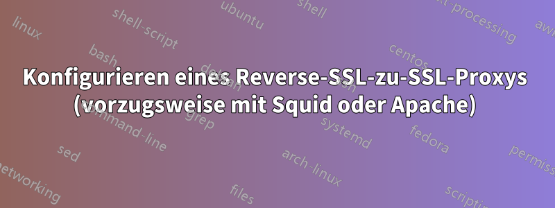 Konfigurieren eines Reverse-SSL-zu-SSL-Proxys (vorzugsweise mit Squid oder Apache)