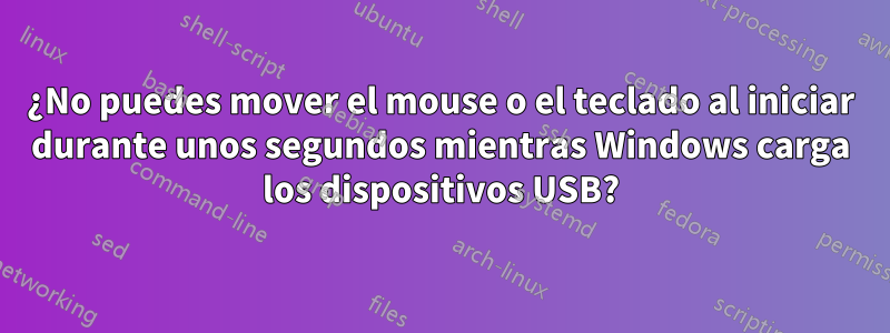 ¿No puedes mover el mouse o el teclado al iniciar durante unos segundos mientras Windows carga los dispositivos USB?