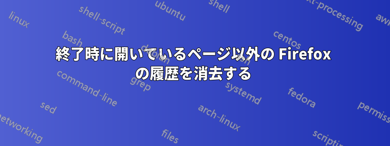 終了時に開いているページ以外の Firefox の履歴を消去する