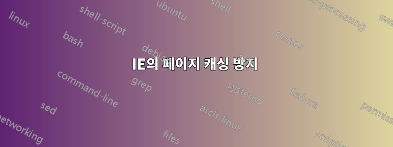 IE의 페이지 캐싱 방지