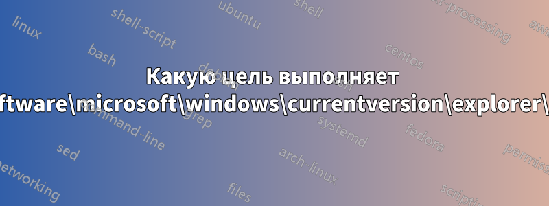 Какую цель выполняет HKCU\software\microsoft\windows\currentversion\explorer\fileexts?