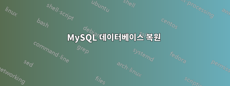 MySQL 데이터베이스 복원