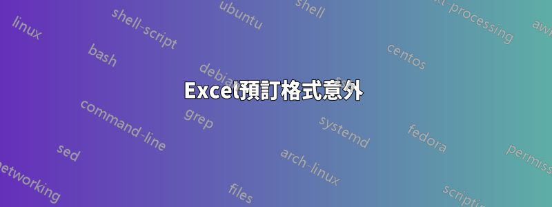 Excel預訂格式意外