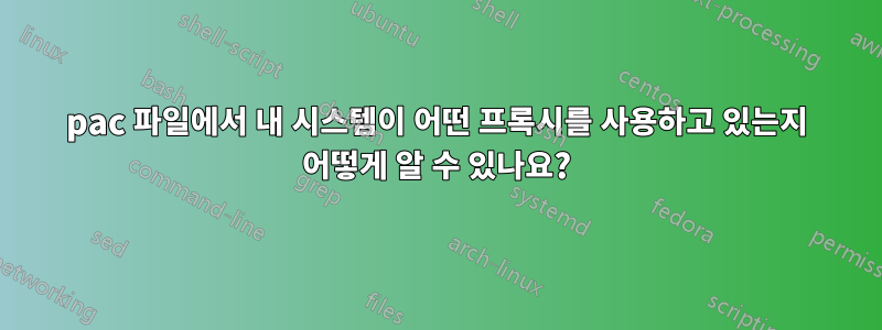 pac 파일에서 내 시스템이 어떤 프록시를 사용하고 있는지 어떻게 알 수 있나요?