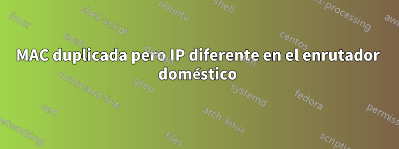 MAC duplicada pero IP diferente en el enrutador doméstico