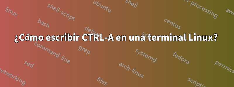 ¿Cómo escribir CTRL-A en una terminal Linux?