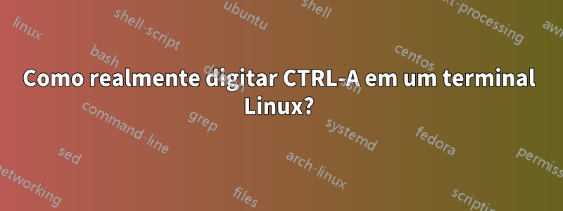 Como realmente digitar CTRL-A em um terminal Linux?