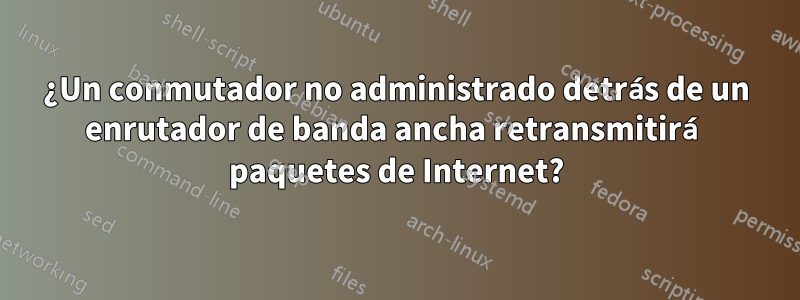 ¿Un conmutador no administrado detrás de un enrutador de banda ancha retransmitirá paquetes de Internet?