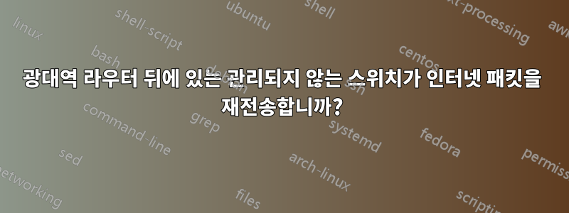 광대역 라우터 뒤에 있는 관리되지 않는 스위치가 인터넷 패킷을 재전송합니까?