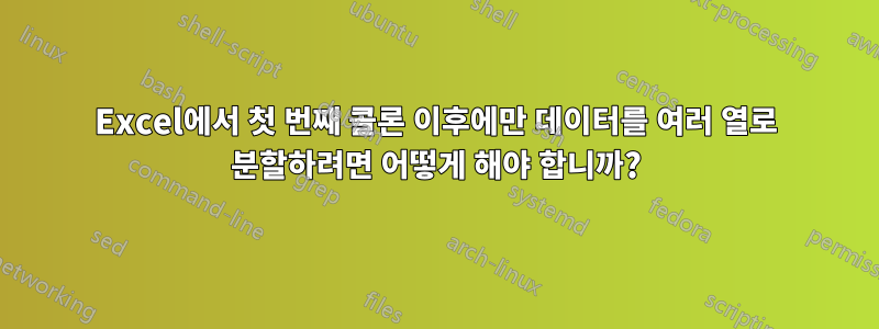 Excel에서 첫 번째 콜론 이후에만 데이터를 여러 열로 분할하려면 어떻게 해야 합니까?