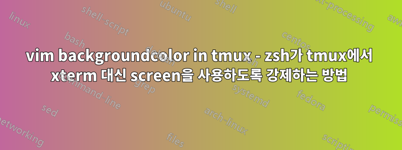 vim backgroundcolor in tmux - zsh가 tmux에서 xterm 대신 screen을 사용하도록 강제하는 방법