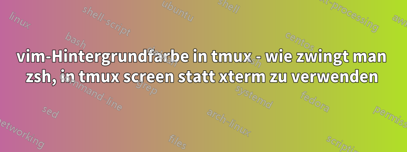 vim-Hintergrundfarbe in tmux - wie zwingt man zsh, in tmux screen statt xterm zu verwenden