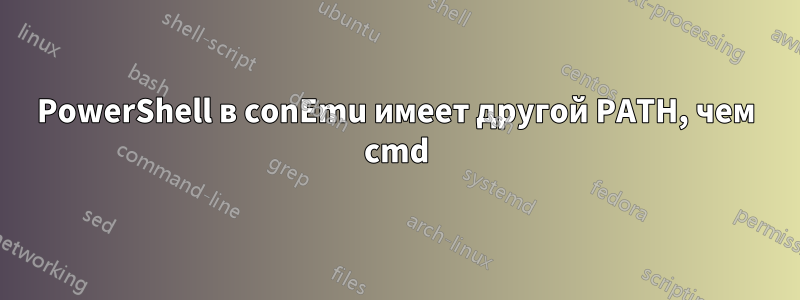 PowerShell в conEmu имеет другой PATH, чем cmd