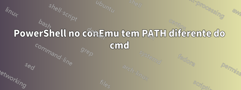 PowerShell no conEmu tem PATH diferente do cmd