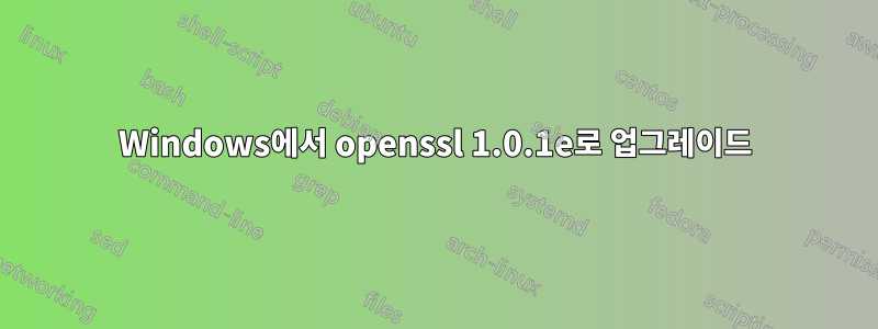Windows에서 openssl 1.0.1e로 업그레이드