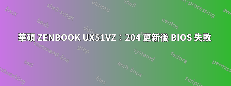 華碩 ZENBOOK UX51VZ：204 更新後 BIOS 失敗