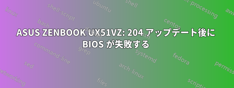 ASUS ZENBOOK UX51VZ: 204 アップデート後に BIOS が失敗する