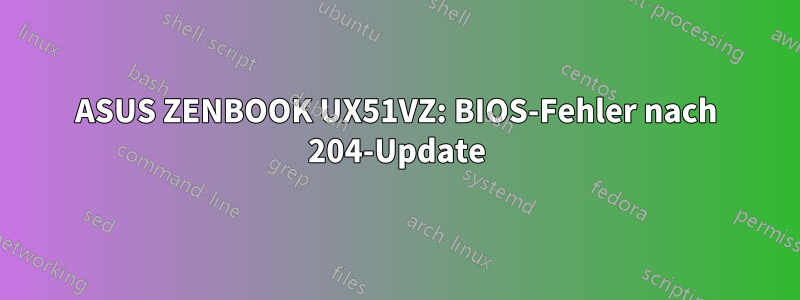 ASUS ZENBOOK UX51VZ: BIOS-Fehler nach 204-Update