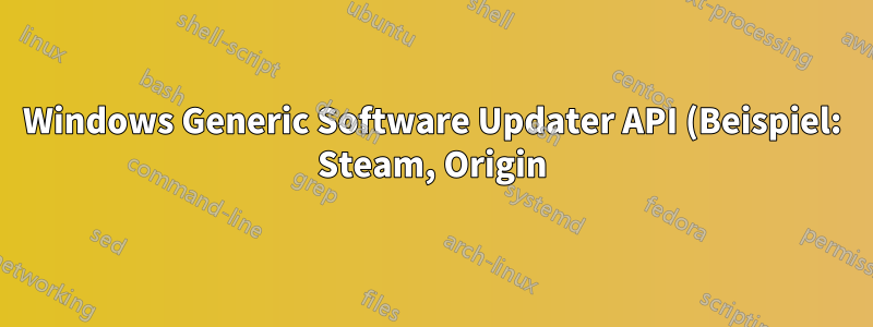 Windows Generic Software Updater API (Beispiel: Steam, Origin)