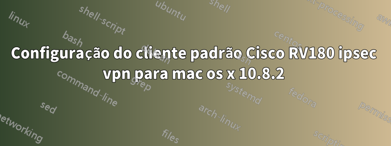 Configuração do cliente padrão Cisco RV180 ipsec vpn para mac os x 10.8.2