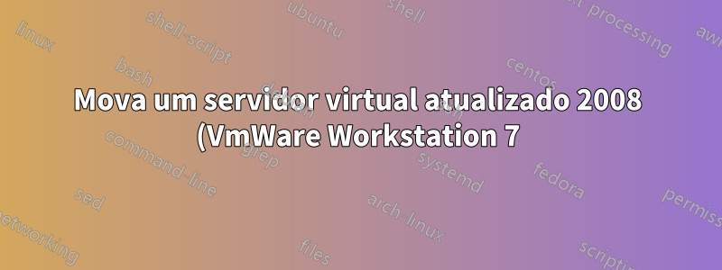 Mova um servidor virtual atualizado 2008 (VmWare Workstation 7) de c:\Old\VirtualMachines\Server2008 para d:\New\VirtualMachines\Server2008 no Windows 7
