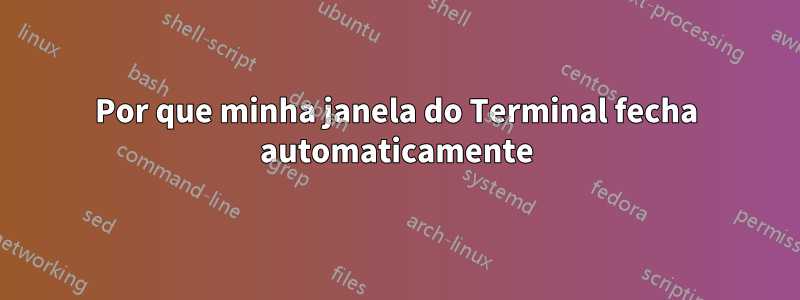 Por que minha janela do Terminal fecha automaticamente