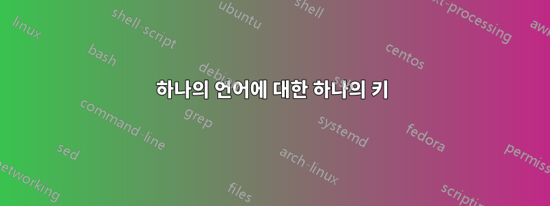 하나의 언어에 대한 하나의 키